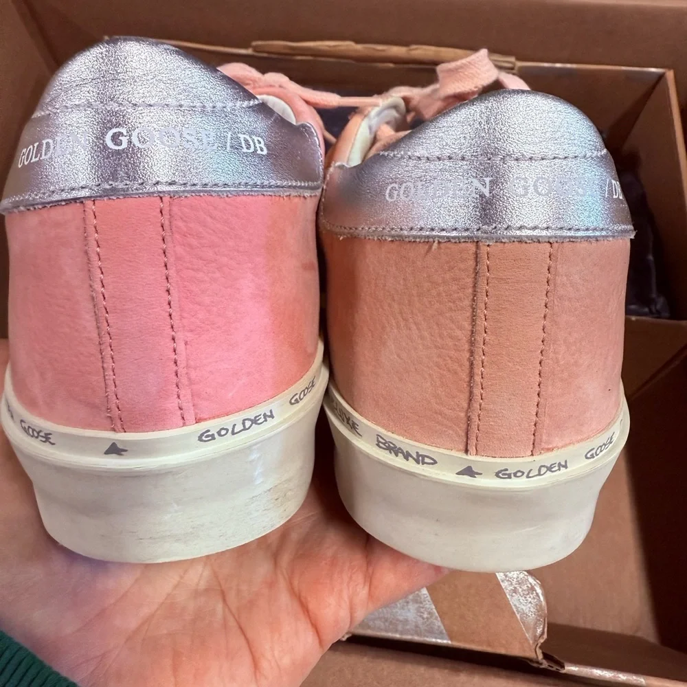 Golden Goose sz 7B Pink and Silver Sneakers NEW with Box - Picture 12 of 16